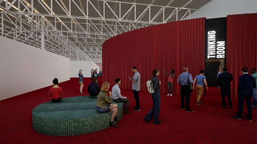 미리 보는 밀라노 가구 박람회 2024 7 8 David Lynch가 설계한 Thinking Room의 이미지. Courtesy of Lombardini22 1