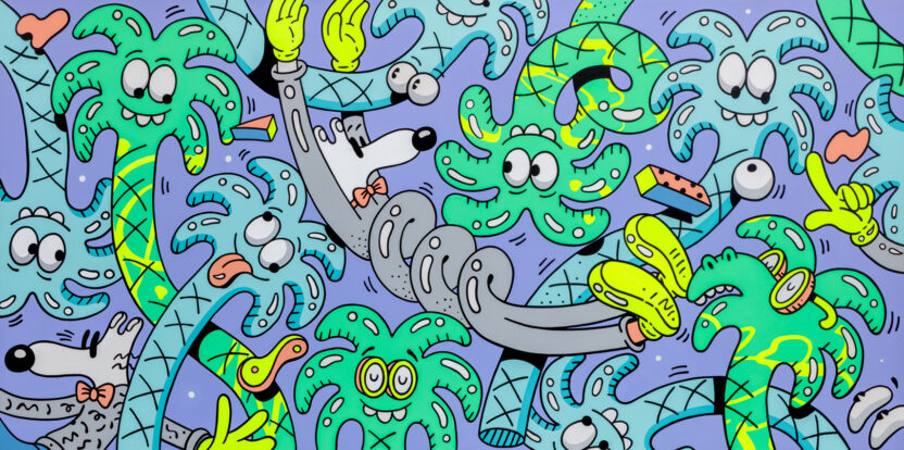 우리 주위에서, 2019, 캔버스에 아크릴릭, 243.8 X 487.7cm, 아모레퍼시픽미술관 소장
