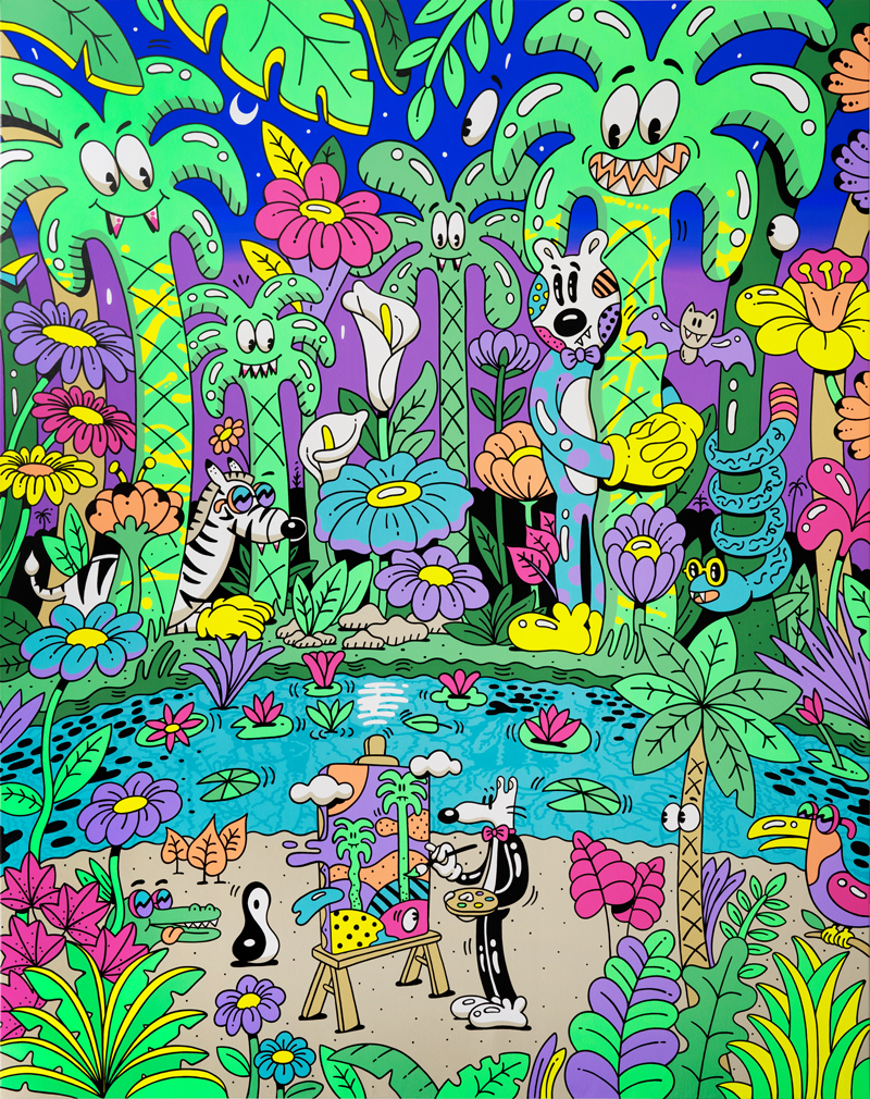 스테이 멜로, 2022, 캔버스에 아크릴릭, 259 X 208.3cm © Steven Harrington Artworks LLC