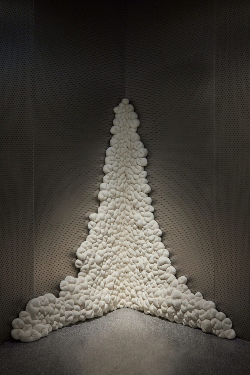 섬유공예작가 인영혜, 울퉁불퉁한 덩어리의 정체를 말하다 5 resize 23 왜곡V 2024 Velvetcottonfilledhand sewing L180x120x10cmR180x130x10cm