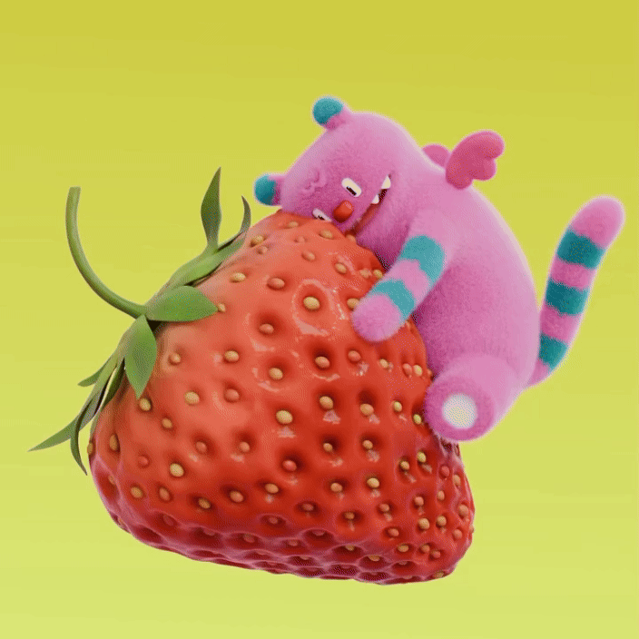 ⠀해치의 날개를 움직이게 하는 새콤달콤 딸기 여러분의 최애 과일은 무엇인가요