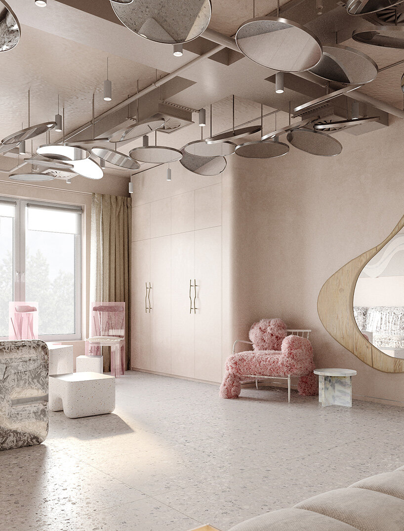 파란 몬스터가 있는 유쾌한 독일 어린이 치과 인테리어 4 fluffy blue monster eye dental clinic zikzak architects stuttgart designboom 818 02