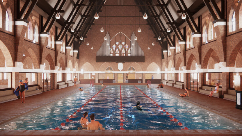 MVRDV Heerlen Holy Water 3 Pool and choir view