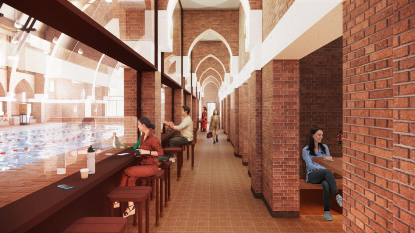 MVRDV Heerlen Holy Water 5 Restaurant colonnade